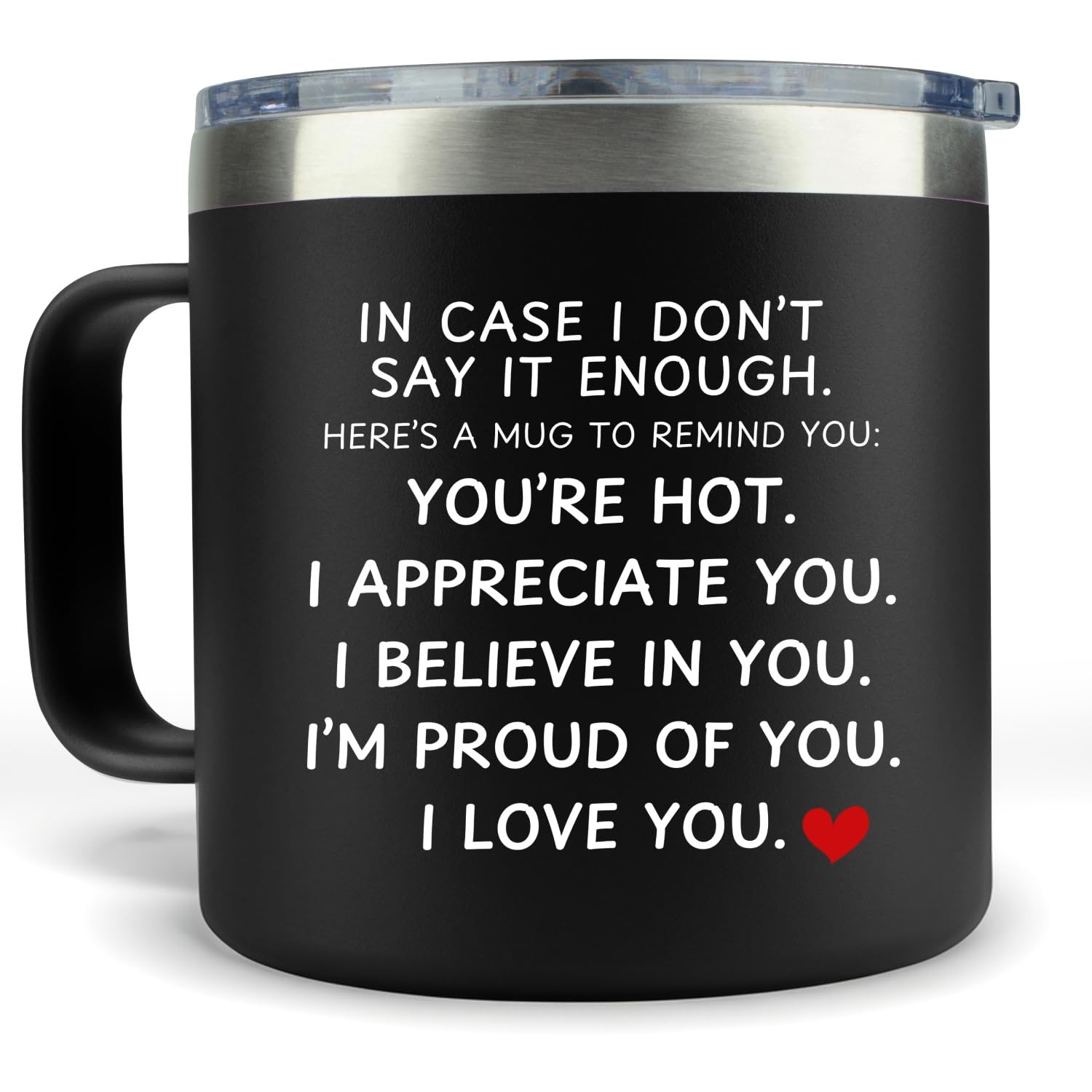 KLUBI la taza para pareja 14oz negra con asa, ideal para uso diario.