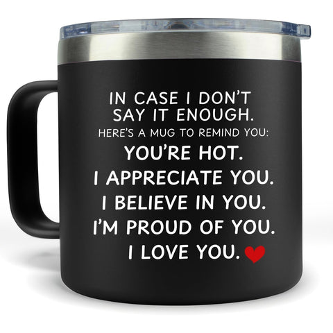 KLUBI la taza para pareja 14oz negra con asa, ideal para uso diario.