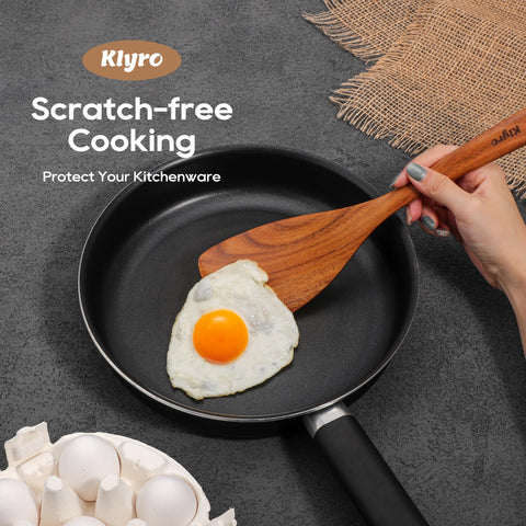 KLYRO espátula de madera ergonómica, agarre cómodo para cocinar