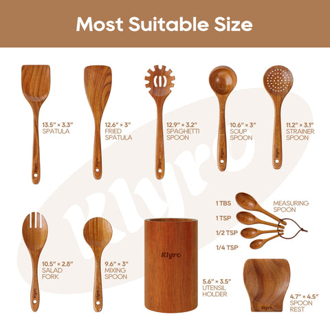 KLYRO tenedor mezclador de madera, ideal para batir y mezclar