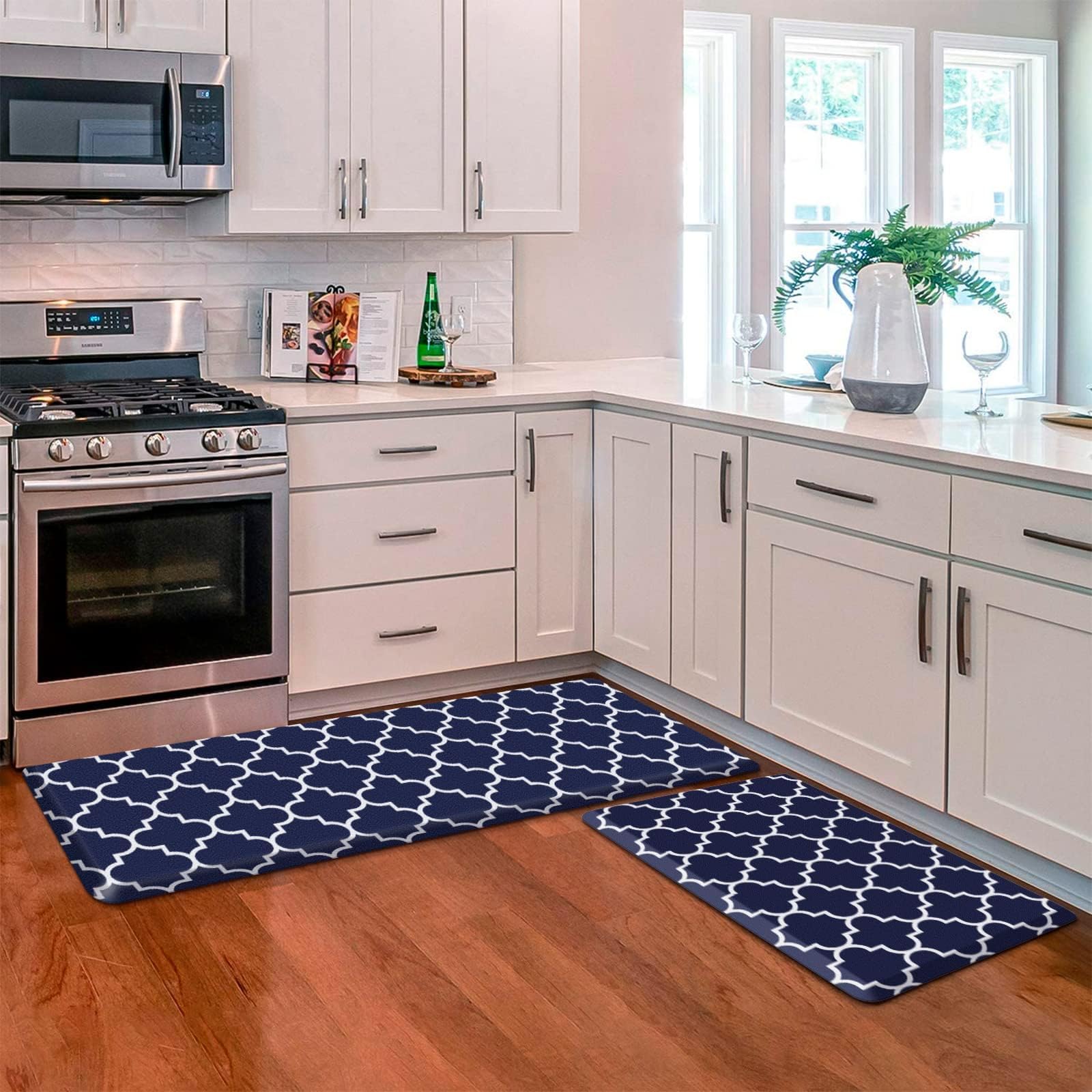 KMAT alfombras de cocina: dos piezas rectangulares para mayor comodidad.