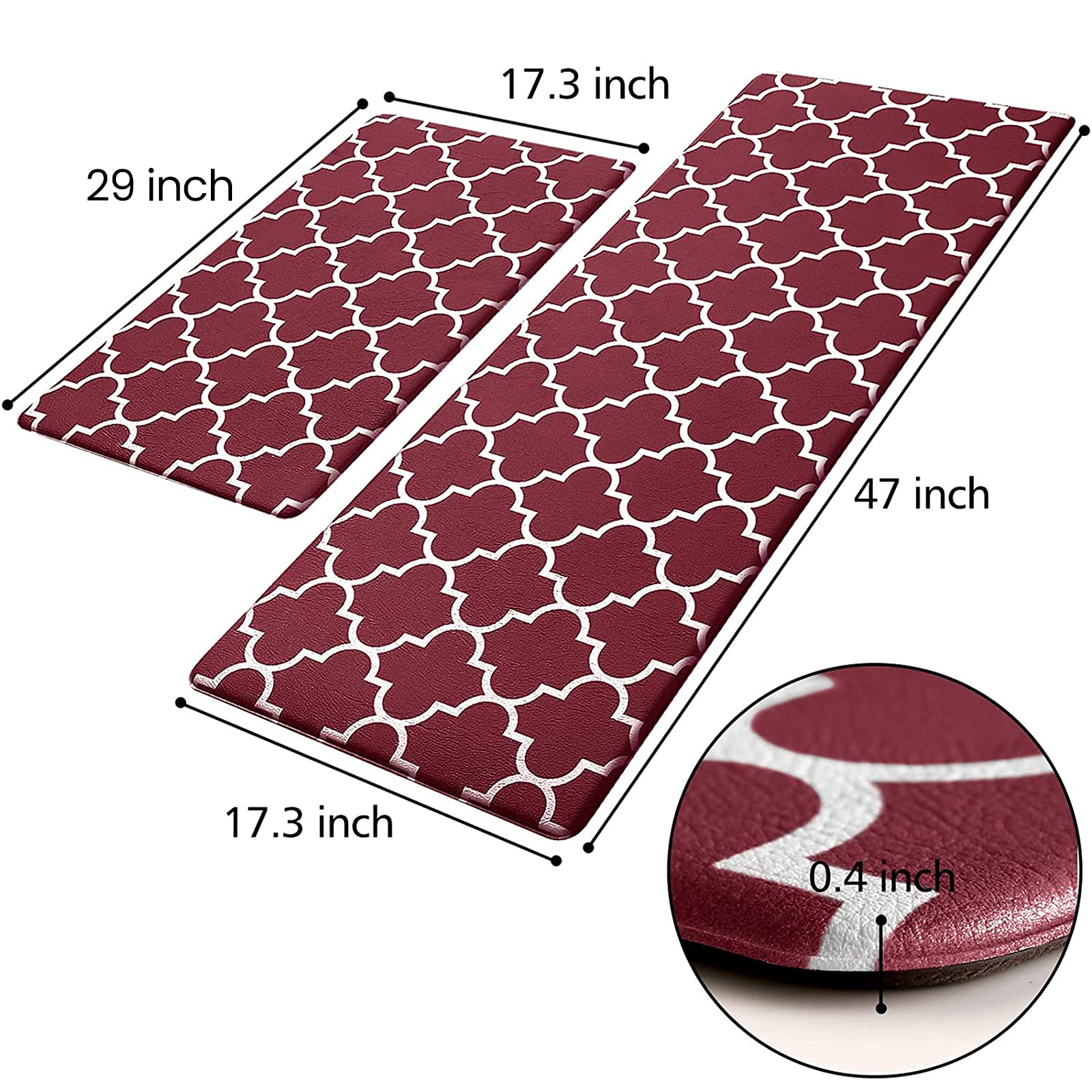 KMAT Alfombrilla de cocina anti-fatiga con superficie impermeable para facilitar la limpieza