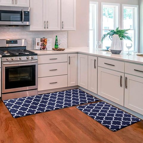 KMAT alfombra cocina anti-fatiga, conjunto dos piezas, azul