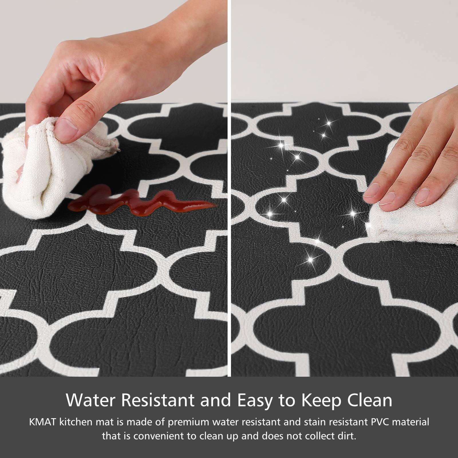 KMAT superficie impermeable facilita la limpieza y resiste salpicaduras.