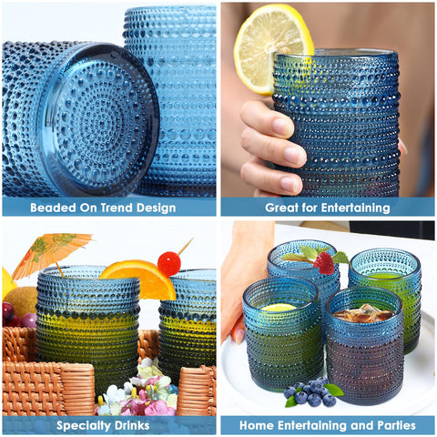 Copas KMIGRUAN de diseño vintage azul para la mesa.