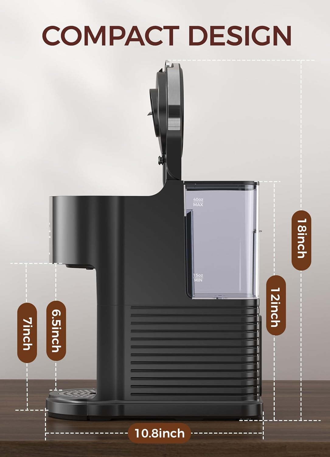Diseño compacto y eficiente de la cafetera Kndko.