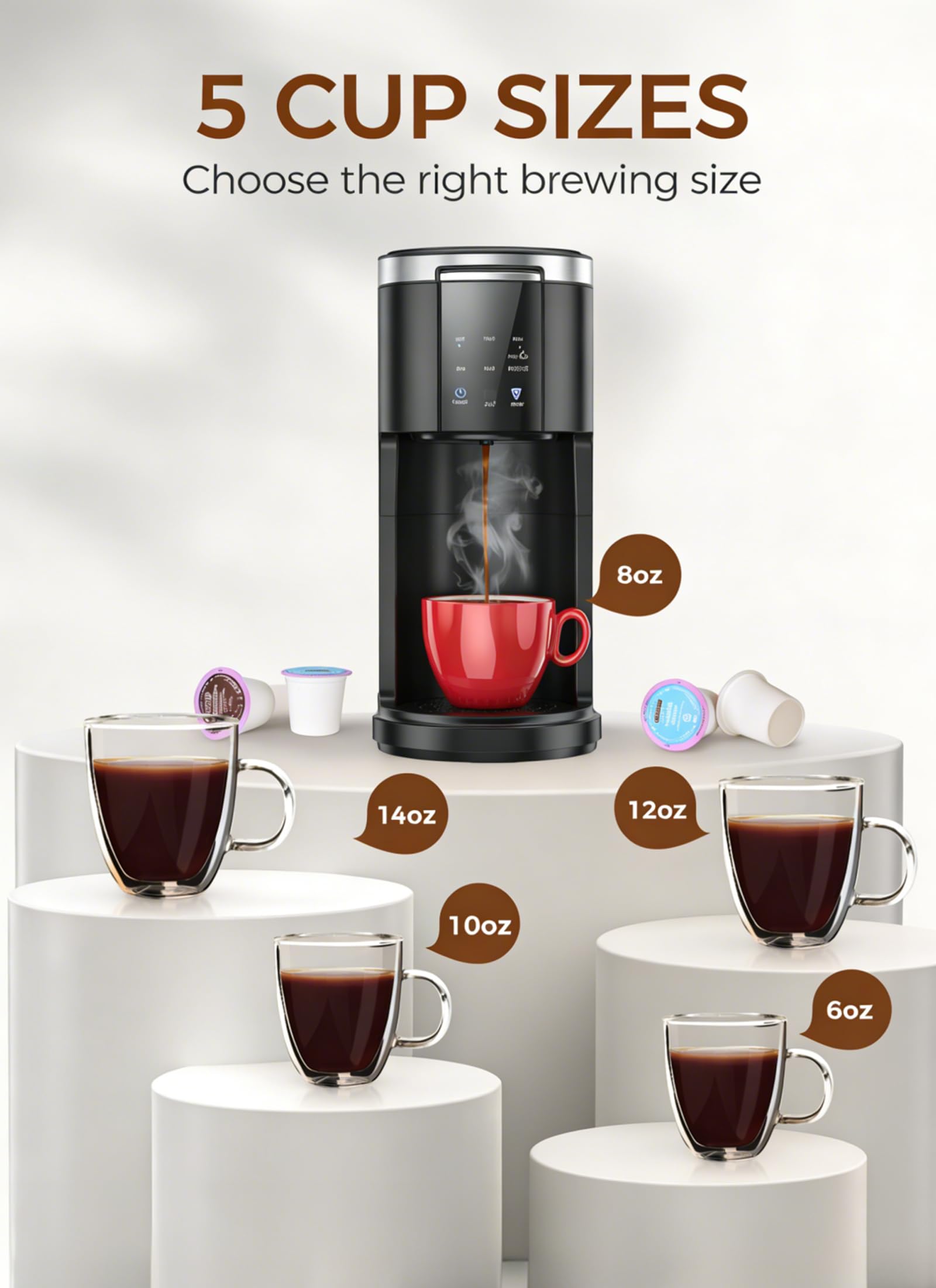 Cafetera Kndko con reservorio de agua removible de 40 oz.