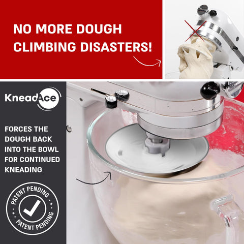 KneadAce gancho-masa-kitchenaid facilita amasado continuo sin obstrucciones