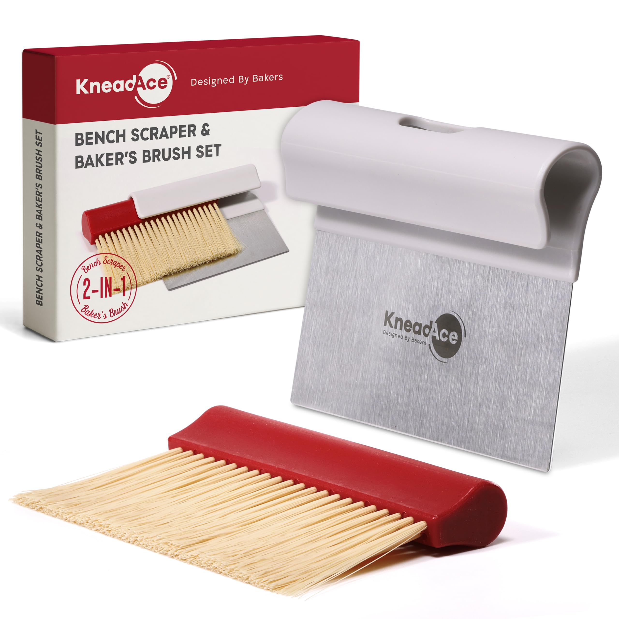 KneadAce raspador de masa inoxidable para cortar y espolvorear con control