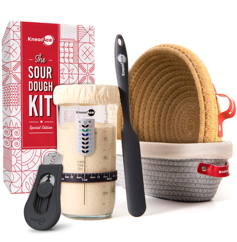 KneadAce tarro iniciador 24oz, almacenamiento y masa madre estable