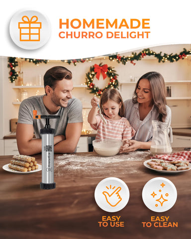 KneadEat Churro Maker Kit churros dorados: resultados apetitosos para servir.