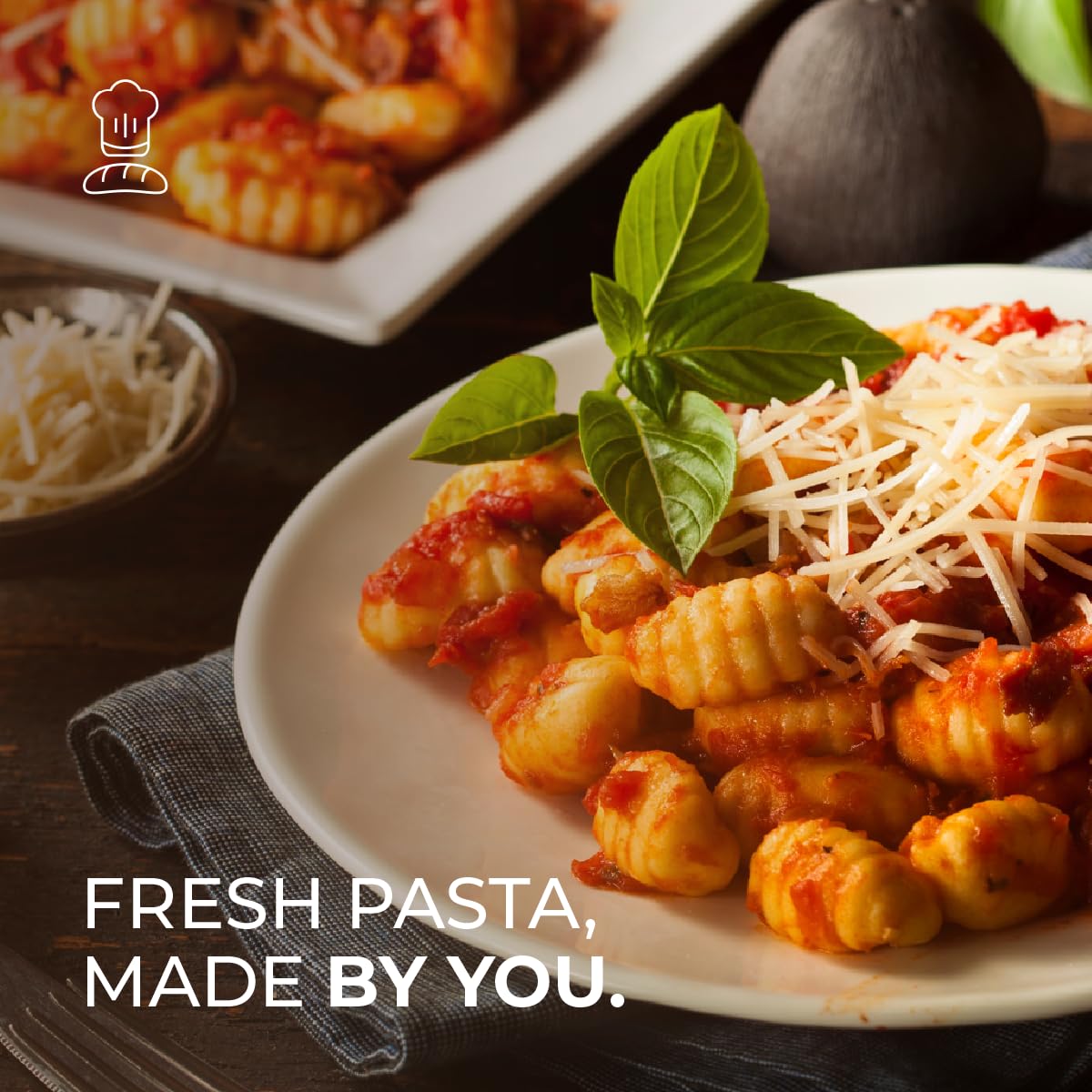 KneadEat presentación de pasta italiana: mejora la presentación de cada plato.