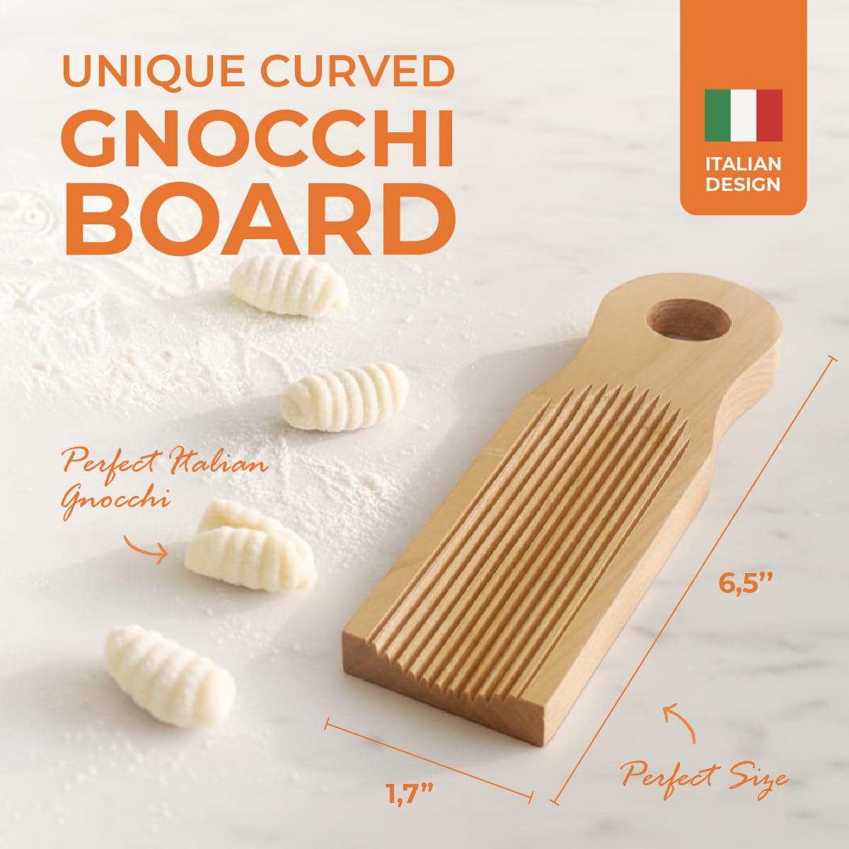 KneadEat gnocchi curva, surcos precisos para una forma tradicional.