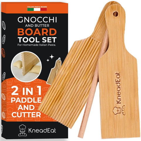 KneadEat Tablero gnocchi bambú: superficie lisa para gnocchi uniforme