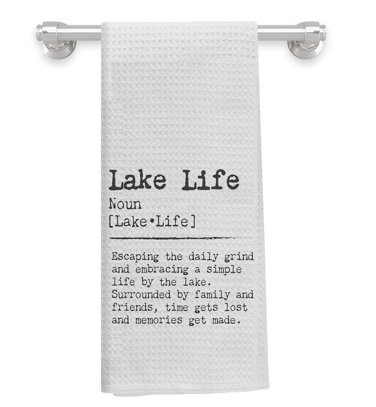 Toallas Knibeo Lake Life con tejido waffle, ideal para secar platos