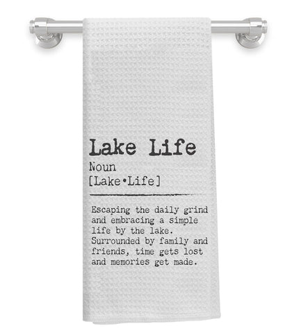 Toallas Knibeo Lake Life con tejido waffle, ideal para secar platos