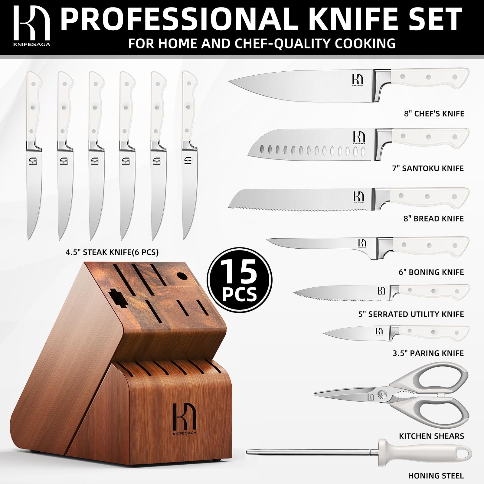 Cuchillo pelar KnifeSaga de 3.5 pulgadas para pelar frutas y verduras.