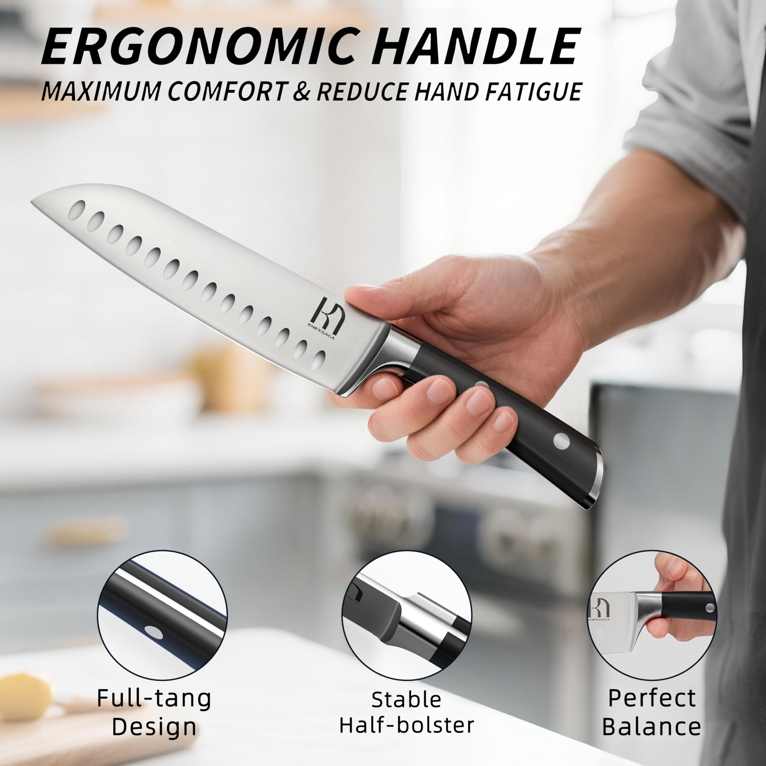 KnifeSaga: afilador integrado para mantener las hojas listas para usar.