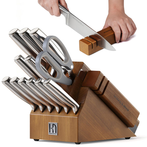 KnifeSaga bloque-cuchillos-14-piezas, acceso rápido para cocinar.