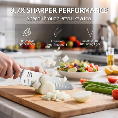 Cuchillo chef KnifeSaga de 8 pulgadas con mango ergonómico