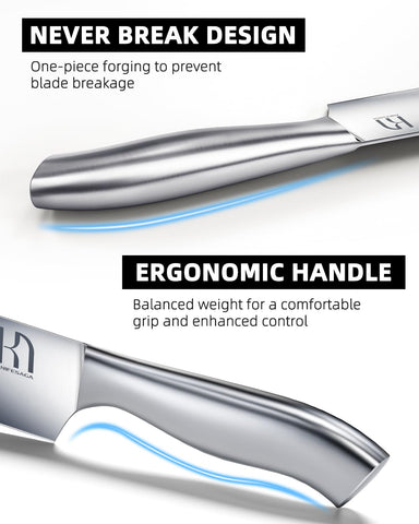 KnifeSaga cuchillo chef de 8 pulgadas con filo preciso para cocina.