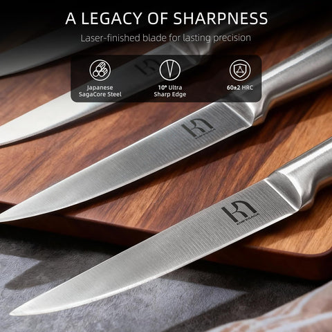 KnifeSaga cuchillo pan 8 pulgadas, borde duradero para rebanar pan.