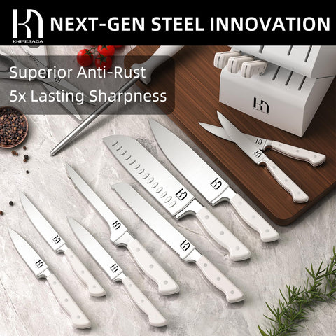 KnifeSaga cuchillo santoku 7-pulgadas versátil para cortar verduras y carnes