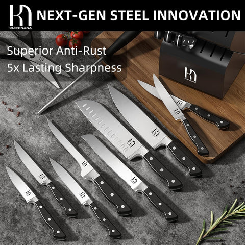 Cuchillo santoku Knifesaga de 7 pulgadas, versatilidad para verduras y carnes.