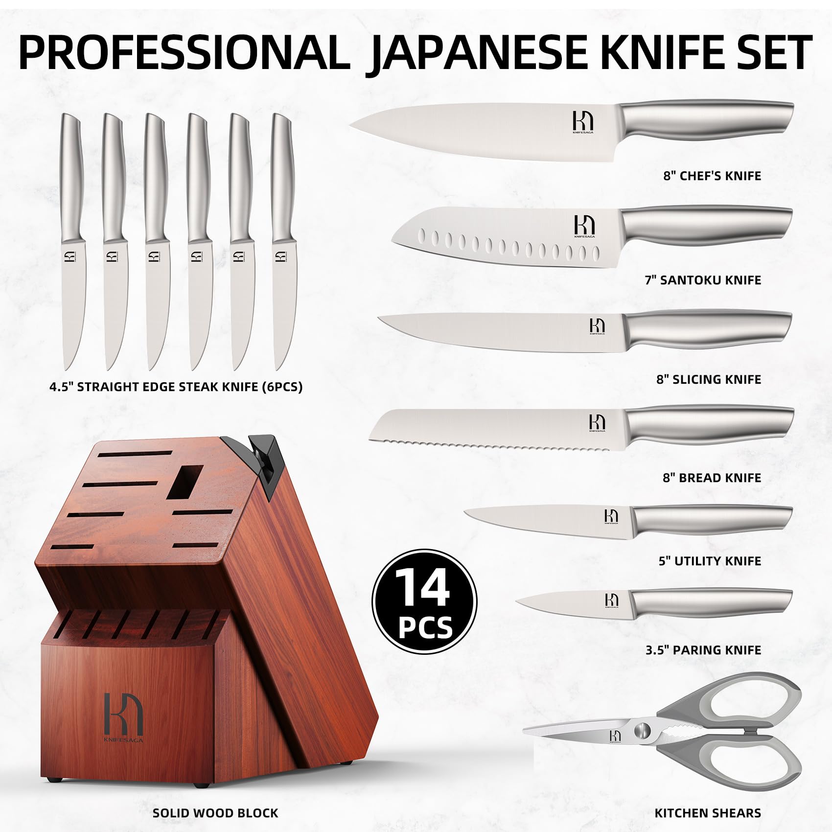 KnifeSaga cuchillo utilitario de 5 pulgadas, precisión en tareas pequeñas.
