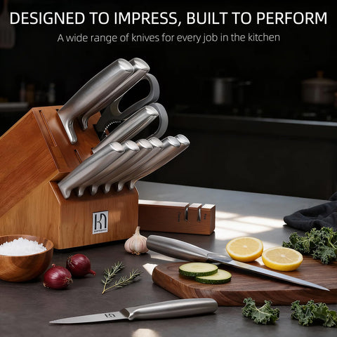 KnifeSaga cuchillos bistec 6 piezas, ideal para servir cortes consistentes.