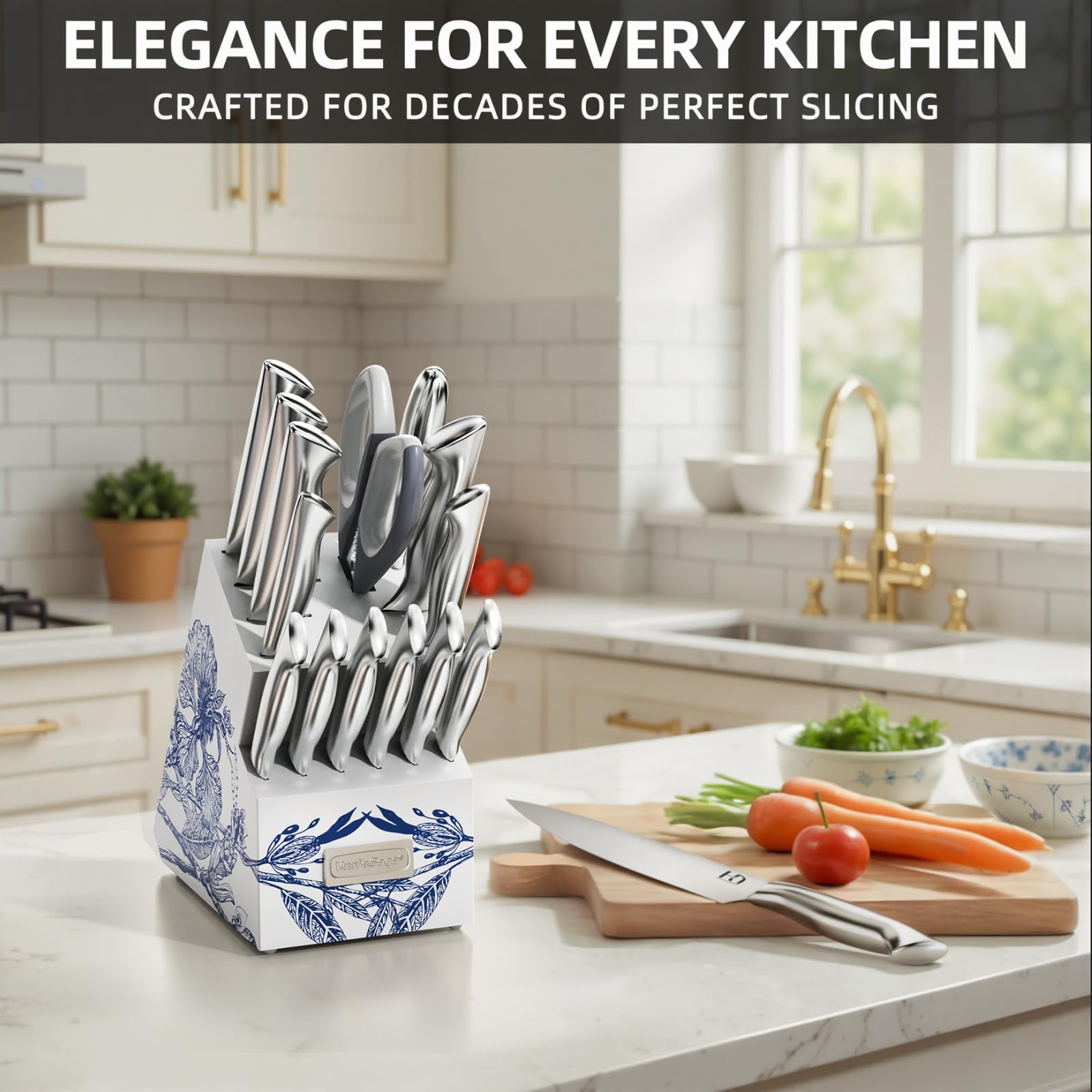 Cuchillos bistec KnifeSaga X5 de 4,5 pulgadas para porciones uniformes