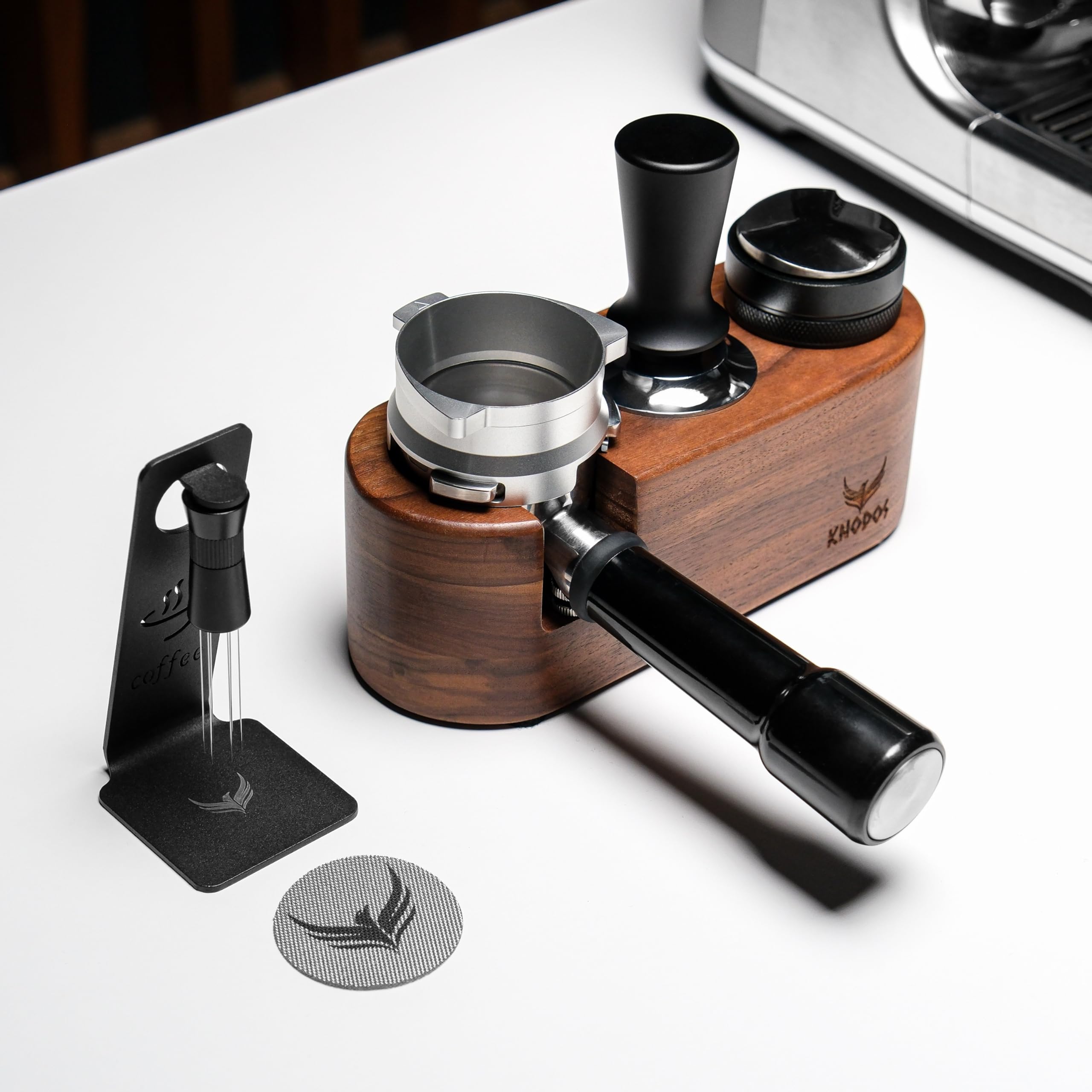 KNODOS accesorios espresso en madera palo rosa, estilo y funcionalidad en la estación