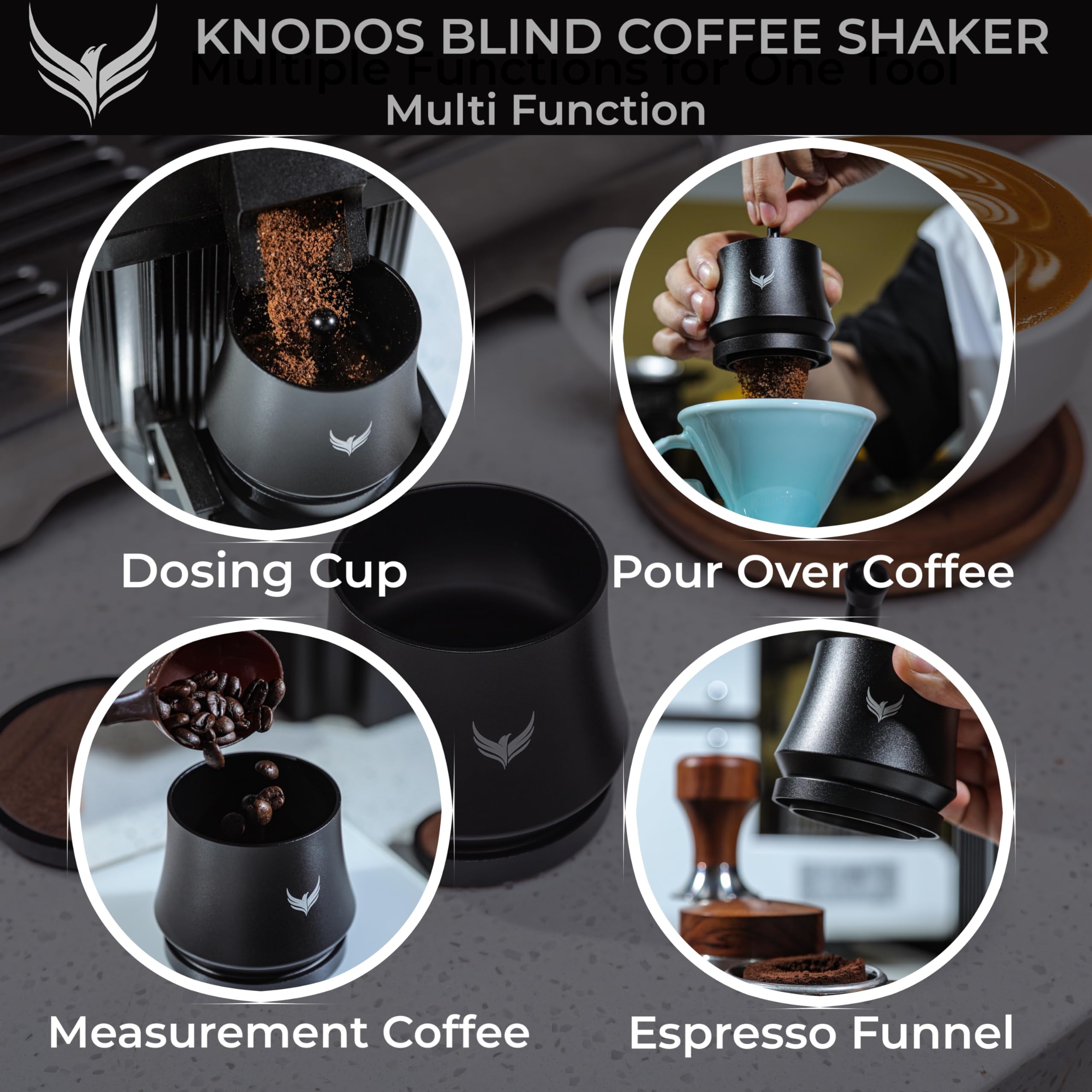 KNODOS tapa de nogal elegante para sellar el café molido.