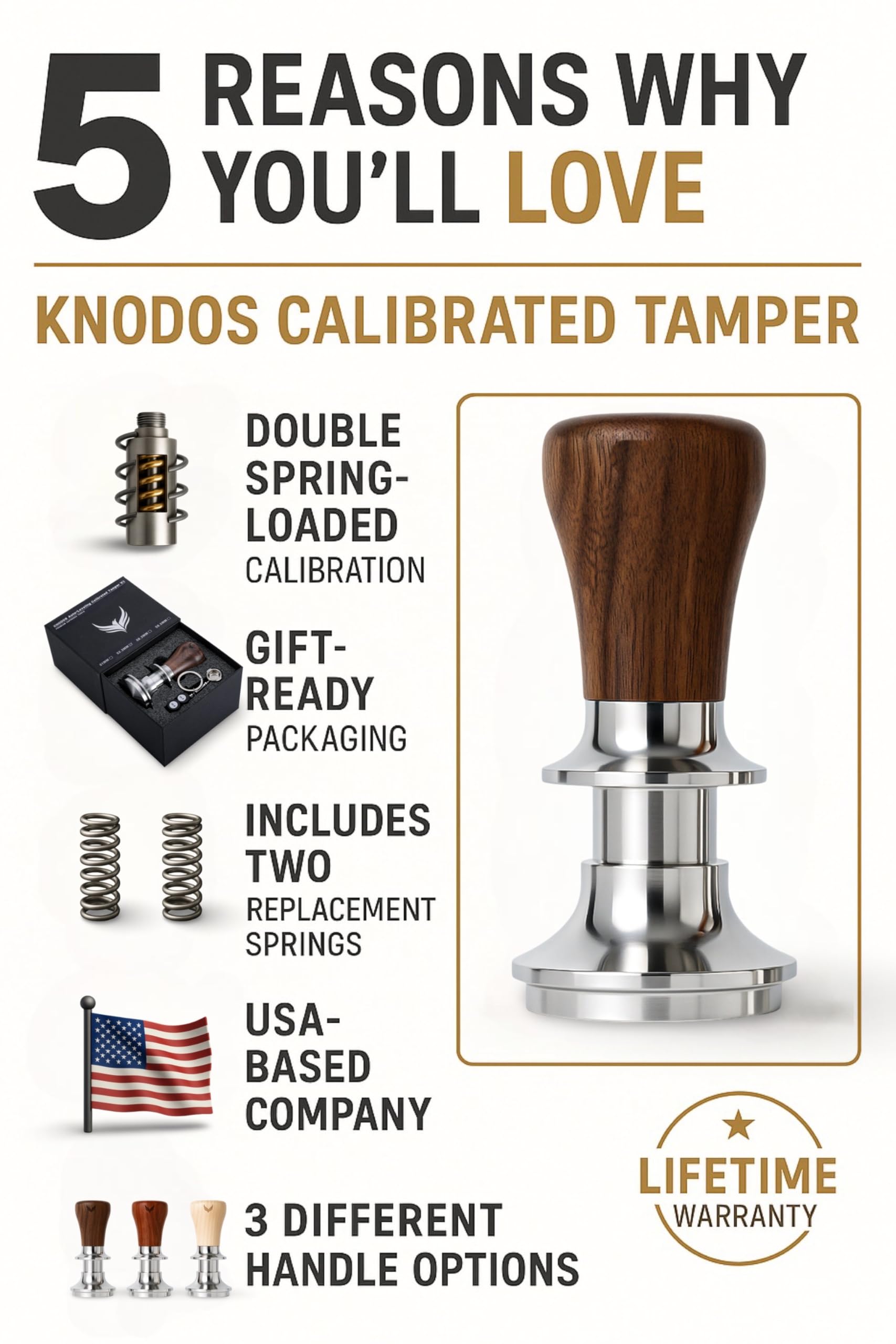 KNODOS prensador espresso 54mm auto nivelacion, presión constante
