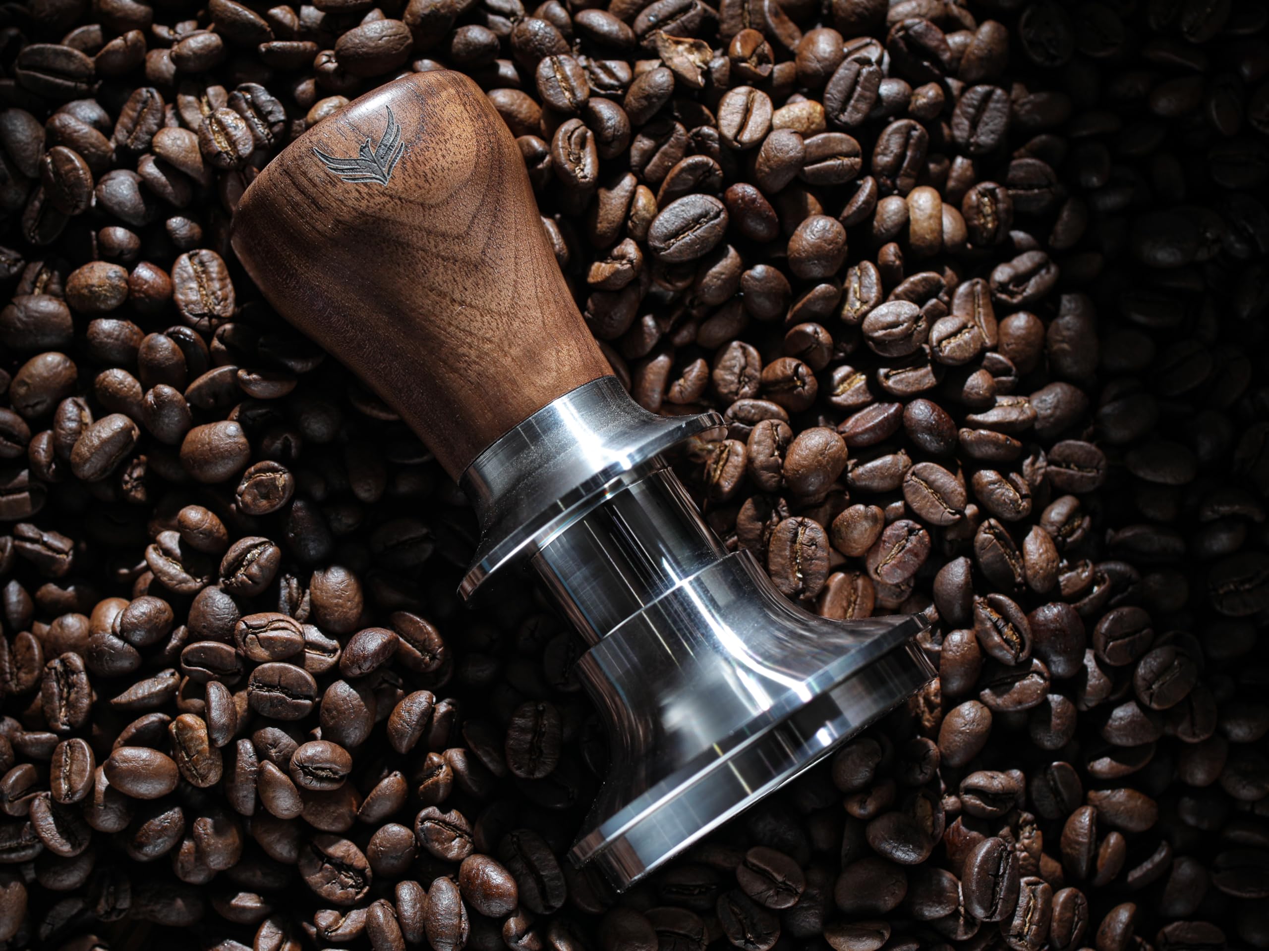 KNODOS prensador espresso 54mm tono nogal, acabado duradero para espresso
