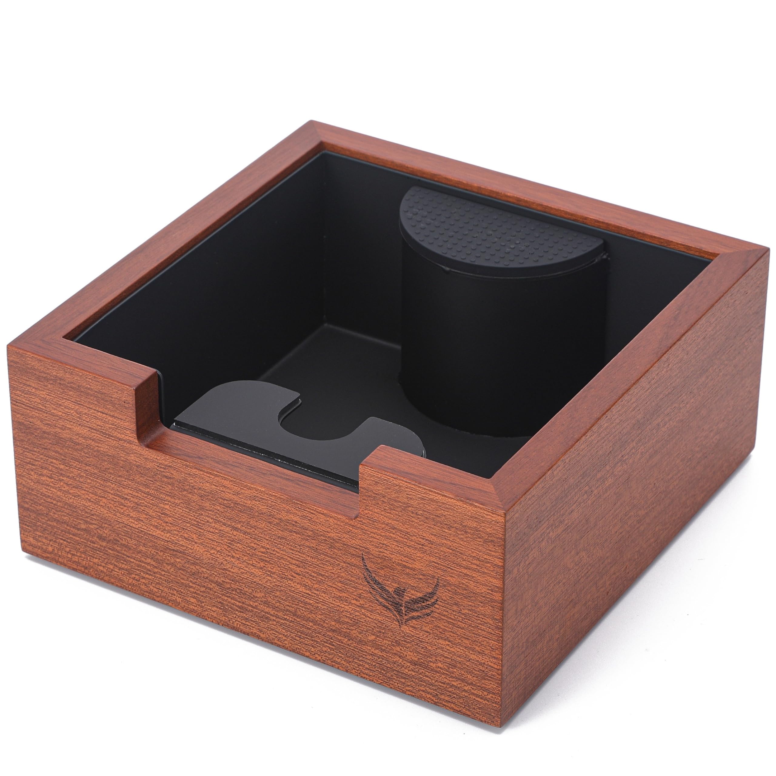 KNODOS Rosewood cubo expulsor expreso frente, ideal para desechar posos con rapidez.
