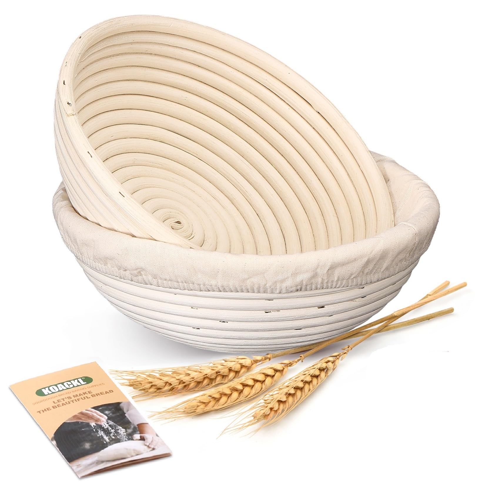 Koackl Banneton: cesto redondo para fermentación de pan, levados uniformes.