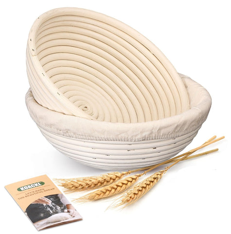 Koackl Banneton: cesto redondo para fermentación de pan, levados uniformes.