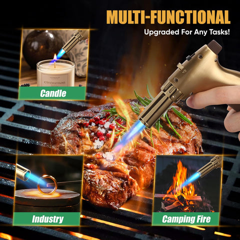 Koackl llama ajustable para control de calor en tareas delicadas y fuertes.