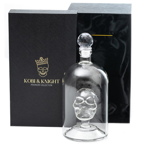 Kobi & Knight calavera decantador en vidrio borosilicato para whisky