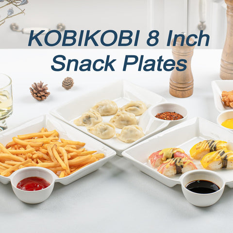 Bandeja de aperitivos KOBIKOBI cerámica 8 pulgadas para mesa sofisticada.