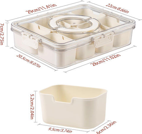 KocelFir Bandeja dividida para meriendas, ideal para frutas y verduras frescas.