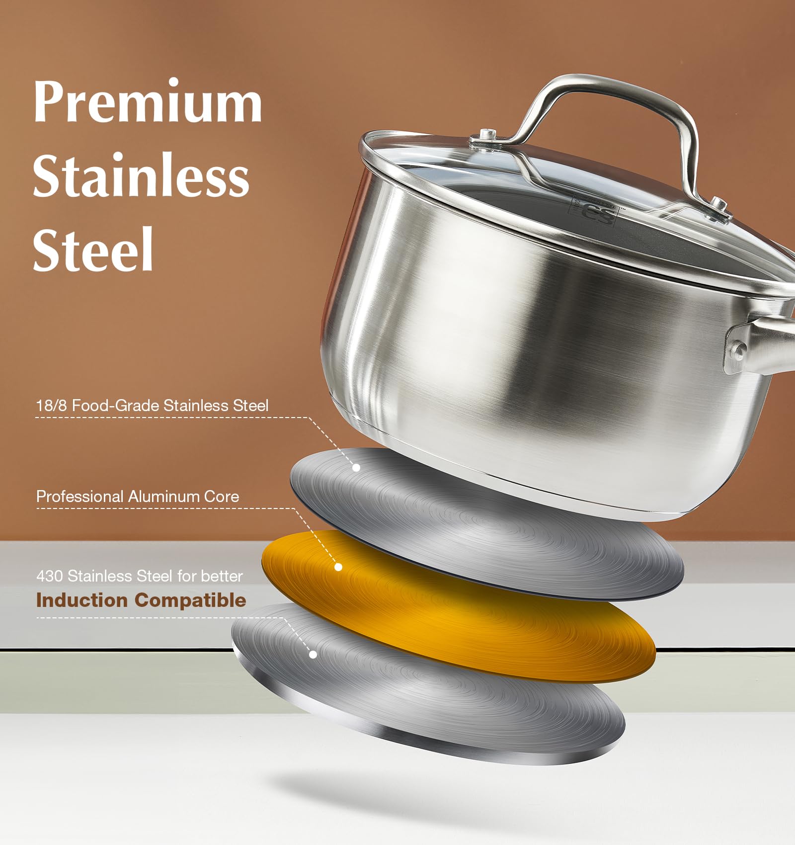 KOCH SYSTEME CS cazo 2qt lateral: calentamiento rápido para risottos y salsas.
