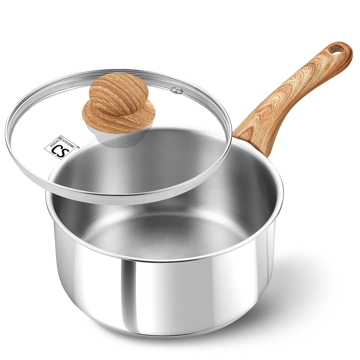 KOCH SYSTEME CS sartén 1QT con base triple para calentamiento uniforme.