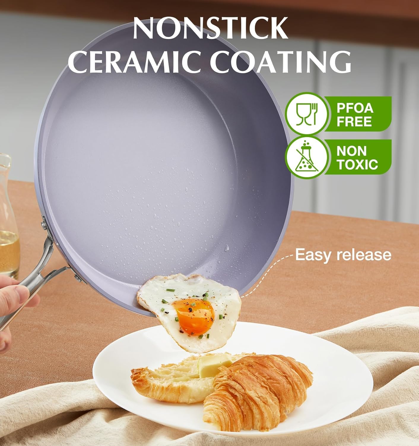 Sartén KOCH SYSTEME CS con ceramica antiadherente para cocinar con menos aceite.