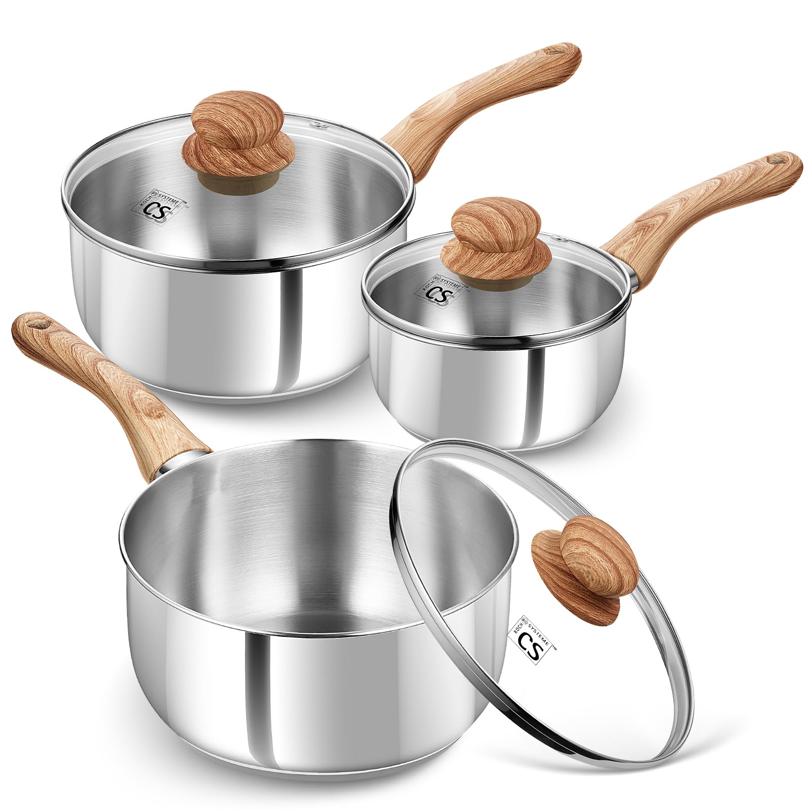 KOCH SYSTEME CS sarten inox 1qt, calentamiento rapido y distribucion homogénea.