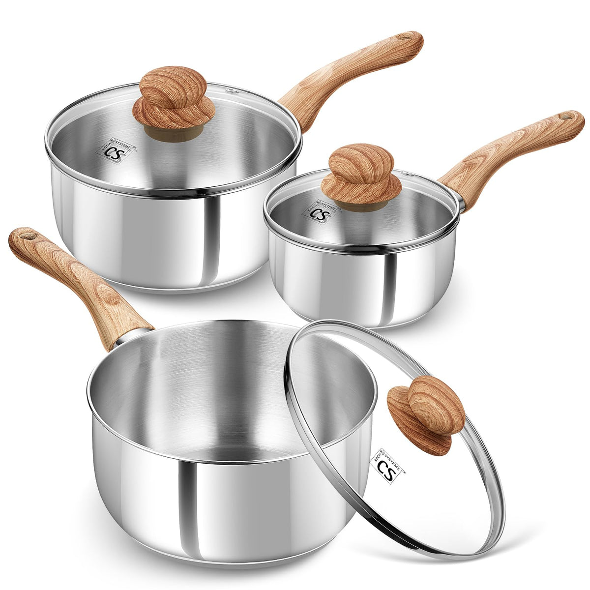 KOCH SYSTEME CS sarten inox 1qt, calentamiento rapido y distribucion homogénea.