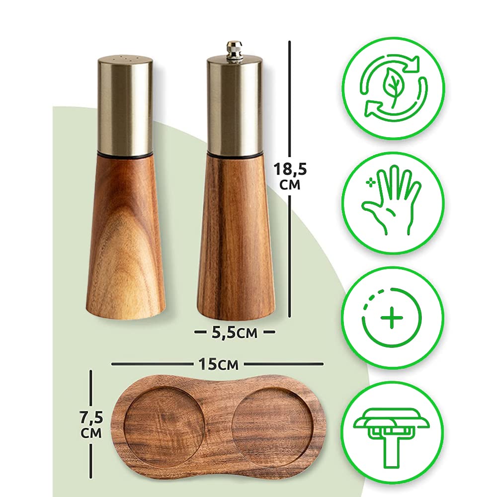 KOCHIRAKOSO molinillo sal-pimienta manual con ajuste para molienda precisa