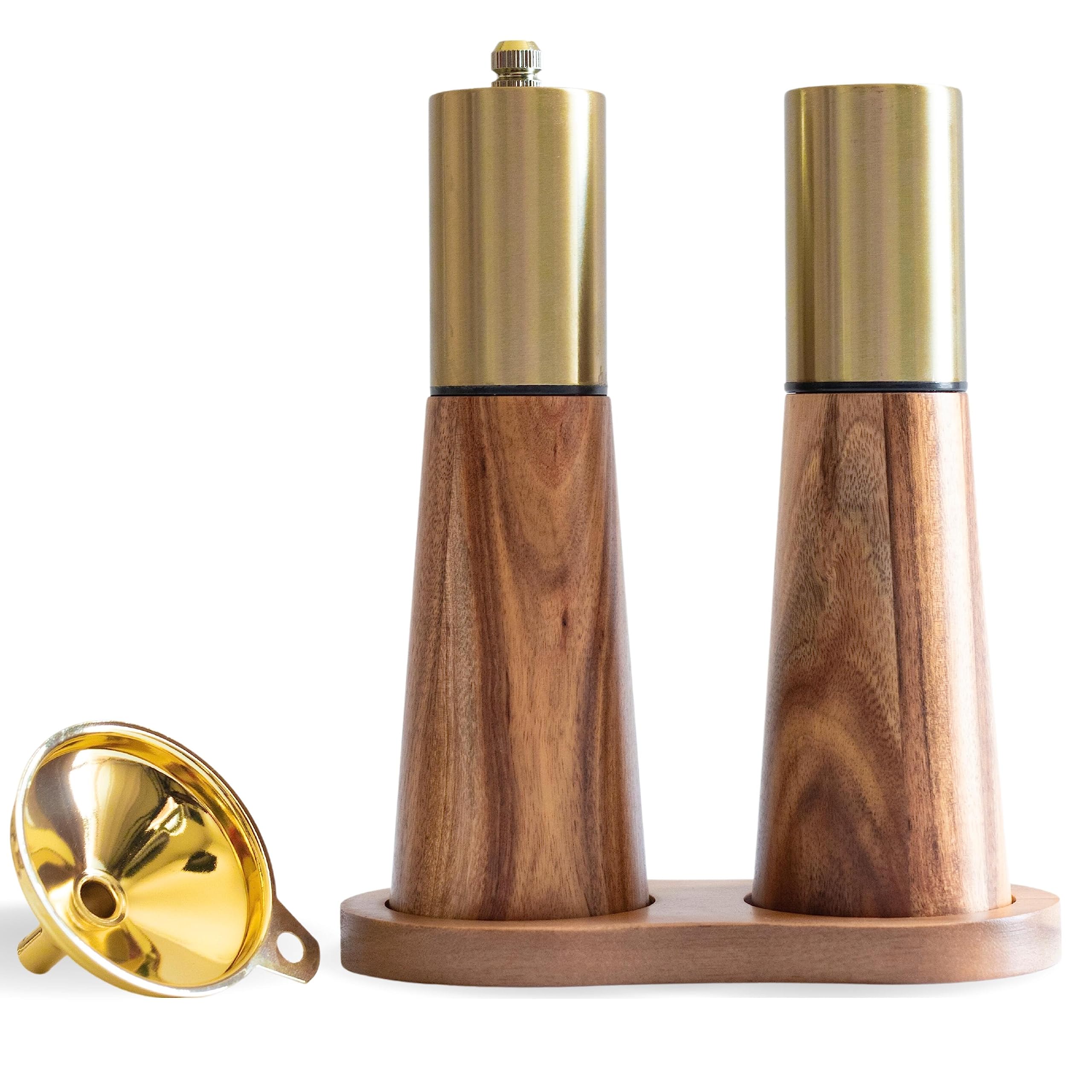 KOCHIRAKOSO salero-pimienta dorado para cocina elegante y uso diario