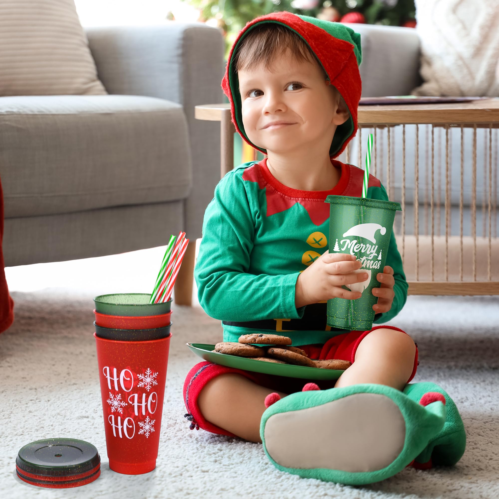 Kochorie juego de 24 vasos navideños para fiestas y regalos